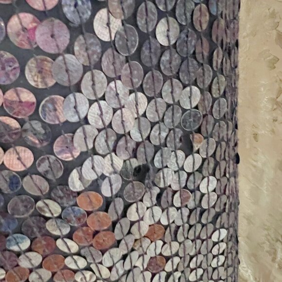 Adrianna Papell Evening Dress Navy Blue Iridescent Sequins Column Gown Size 2 - Picture 10 of 11